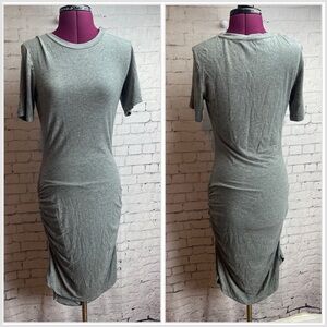 Banana Republic size small light gray ruched jersey tee dress